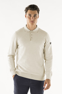 Presly & Sun Brad long sleeve knitted polo - maat Beige