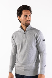 Presly & Sun Lewis zip knitted pullover - maat 2XL Grijs