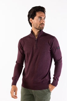Presly & Sun Lewis zip knitted pullover Rood