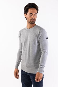 Presly & Sun Will r-neck knitted pullover Grijs - XL