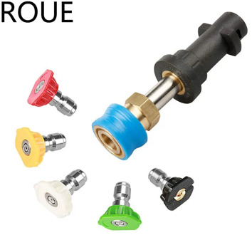Pressure Washer Gun Adapter with 1/4 Inch Blue Holder Coupler Brass Female Pressure Washer Nozzles Tips For Karcher K Series.