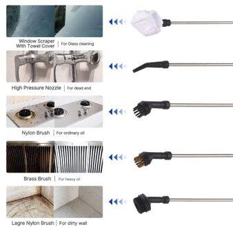 Pressurized Handheld Multi-surface Steam Cleaner with 8pcs Accessories Smart Touch Screen 6 Levels Adjustable Deep Cleaning Steamer with Portable Handle for Clothes Car Glass Window Kitchen