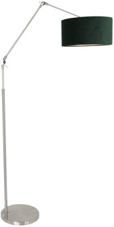 Prestige Chic vloerlamp met lampenkap staal met groen Zilver