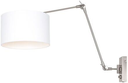 Prestige Chic wandlamp staal en wit dimmer op het product Zilver