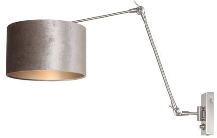 Prestige Chic wandlamp staal en zilver dimmer op product