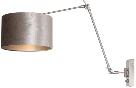 Prestige Chic wandlamp staal en zilver dimmer op product