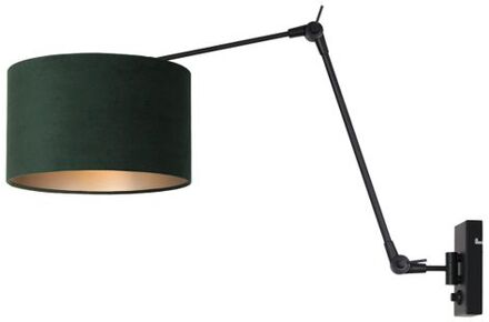 Prestige Chic wandlamp zwart en groen E27 incl. dimmer