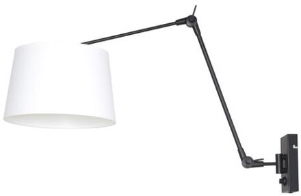 Prestige Chic wandlamp zwart en wit kap ?30 cm taps