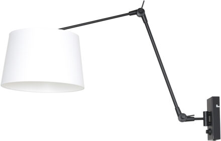 Prestige Chic wandlamp zwart en wit kap ?30 cm taps