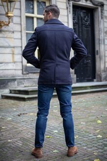 Prestige Coat Nathan Wol Blend Donkerblauw - 46