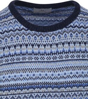Prestige Fair Isle Pullover Blauw - L,XL,XXL