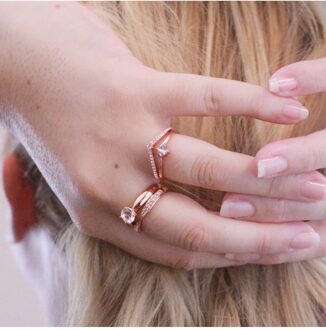 Prestige Ring - Oostenrijks Kristal Wit en roségoud - L 1/2