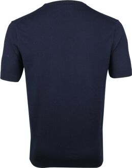 Prestige T-shirt Knitted Navy Blauw - XL