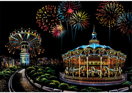 Pretpark Night Schrapen Schilderen Papier Scratch Tekening Magic Postkaart Kids Diy Scratch Schilderijen Magic Speelgoed