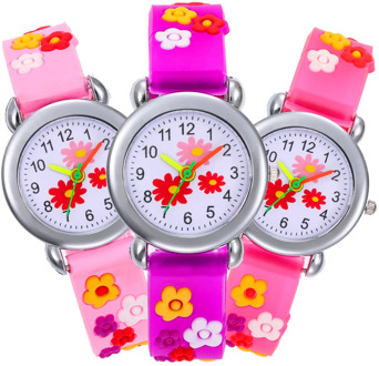 Pretty Flowers Cartoon Baby Students Clock Child Quartz Wristwatch Kids Watches Girls Bracelet Children Watch Boys Birthday Gift