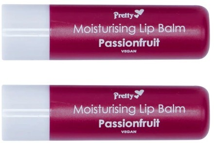 Pretty Lipbalsem Pretty Moisturising Lip Balm Passionfruit 2 st