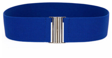 Prevalent 1 ST Elegante Vrouwen Lady Meisjes Zilveren Gesp Brede Stretch Elastische Corset Taille Riemen Tailleband Kleding Accessoires blauw