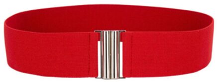 Prevalent 1 ST Elegante Vrouwen Lady Meisjes Zilveren Gesp Brede Stretch Elastische Corset Taille Riemen Tailleband Kleding Accessoires rood