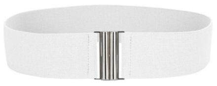 Prevalent 1 ST Elegante Vrouwen Lady Meisjes Zilveren Gesp Brede Stretch Elastische Corset Taille Riemen Tailleband Kleding Accessoires wit