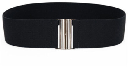 Prevalent 1 ST Elegante Vrouwen Lady Meisjes Zilveren Gesp Brede Stretch Elastische Corset Taille Riemen Tailleband Kleding Accessoires zwart