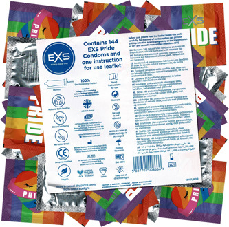 Pride Condooms 144 stuks (grootverpakking) Transparant - 53 (omtrek 11-11,5 cm)