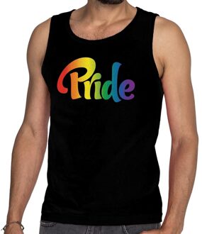 Pride gay pride tanktop/mouwloos shirt zwart heren L