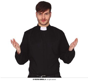 Priester Shirt Heren Paulus Zwart, Wit - Transparant