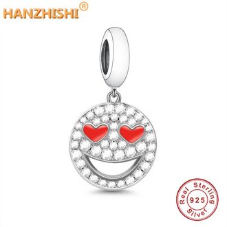 Prijs Fit Originele Charm Armband 925 Sterling Zilver Rood Glimlach Oog Bedels Voor Maken Vrouwen Berloque
