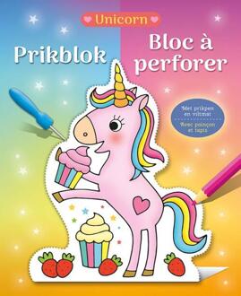 prikblok eenhoorn 18 x 22 cm met prikpen en viltmat