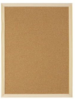 Prikbord/memobord - kurk - bruin - 30 x 40 cm