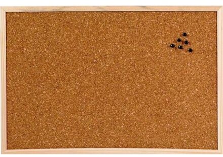 Prikborden van kurk - 60 x 45 cm - Kurken memoborden / prikborden - houten rand Multi