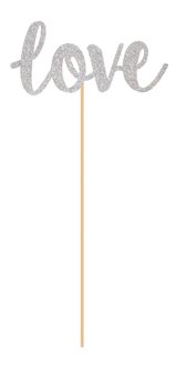 Prikkers ""Love"" 6 Stuks 18 Cm Zilver