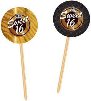 Prikkers ""Sweet 16"" 20 Stuks Goud/zwart