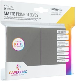 Prime Matte Sleeves 66x91mm Grijs (100 stuks)