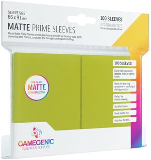 Prime Matte Sleeves 66x91mm Lime Groen (100 stuks)
