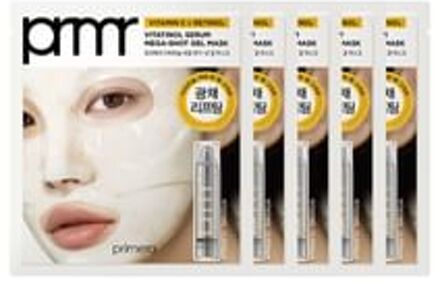 PRIMERA Vitatinol Serum Mega-Shot Gel Mask Set 2025 Version - 34g x 5 sheets