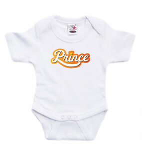 Prince koningsdag romper wit voor babys 56 (1-2 maanden) - Feest rompertjes Multikleur