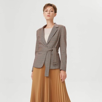 Prince of Wales Patroon Suit jas Taupe - L