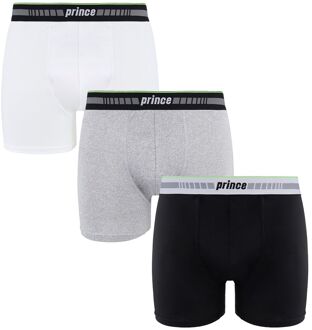 Prince Performance Range 3 Pack Zwart Grijs Wit Heren Boxers MUXPR063 Veelkleurig - S