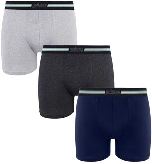 Prince Performance Range 3 Pack Zwart Licht Grijs Navy Heren Boxers MUXPR029 Veelkleurig - S