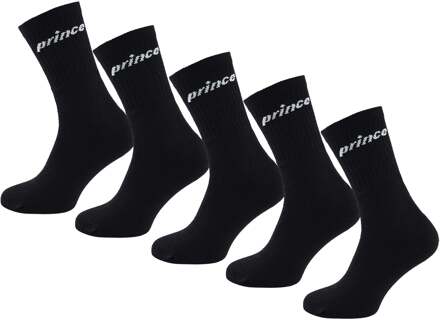 Prince Tennis 5-Pack Heren Zwarte Sokken - EU 43 - 46