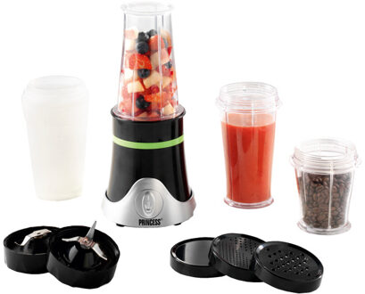 Princess 212065 Mini Blender Groen, Zilver, Zwart