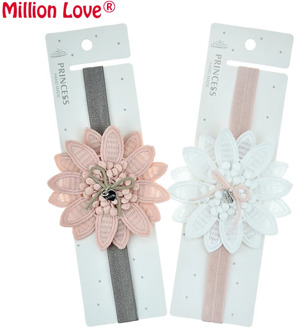 Princess Baby newborn girl floral headbands pink white flower headband for toddler girl head accessories