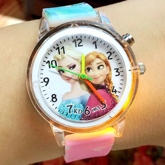 Princess Elsa Children Watches Spiderman Colorful Light Source Boys Watch Girls Kids Party Gift Clock Wrist Relogio Feminino