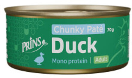 Prins Chunky Paté Adult eend natvoer kat 48 x 70 g