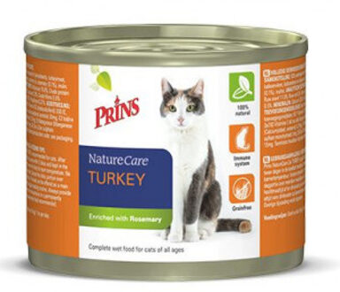 Prins Naturecare Cat Kalkoen - Kattenvoer - 6 x 200 g