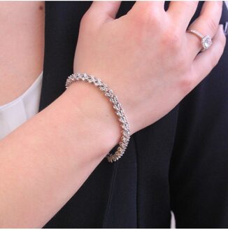Prinses Armband - Witte Zirkoon Wit Zilver