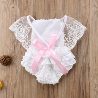 Prinses Baby Meisjes Kant Bodysuit Zomer Kleding Kant Ruches Korte Mouwen Sunsuit Jumpsuit Outfits 12m
