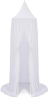 Prinses Bed Luifel Klamboe Gordijn voor Kinderen Babybed Tent Kids Slaapkamer Dome Opknoping Katoen Bed Luifel Foto Props wit