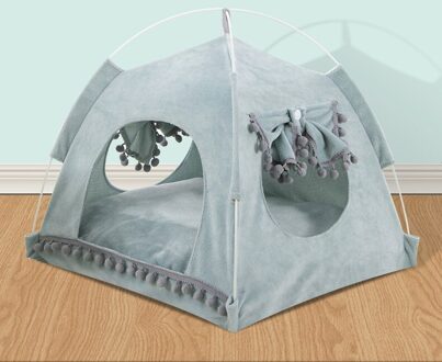 Prinses Kat Tent Huis Zoete Ademend Kat Hond Bed Cave Verwijderbare Huisdier Nest Bed Soft House Tent Met Kussen Licht Cyaan / XL